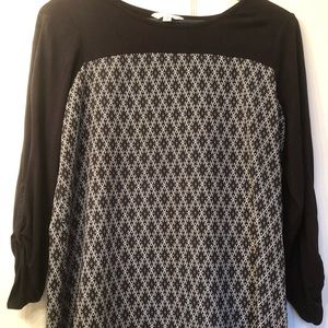 💕Flowy Black and Cream/White Blouse💕